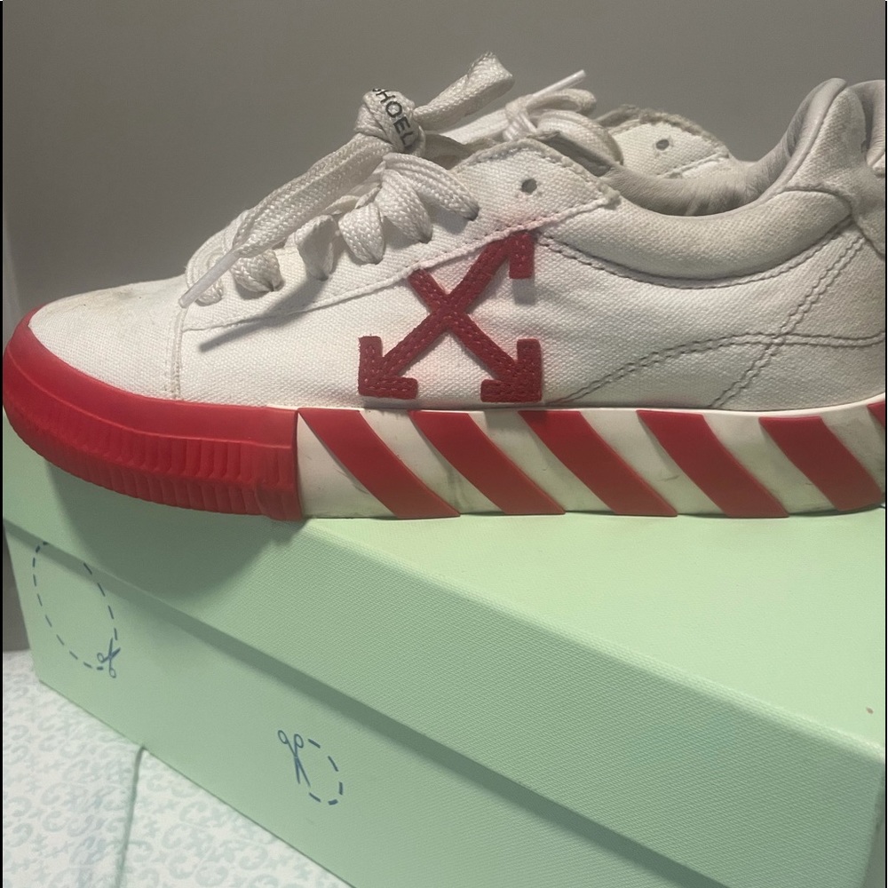 Canvas Low Vulcanized White Red Off- White,